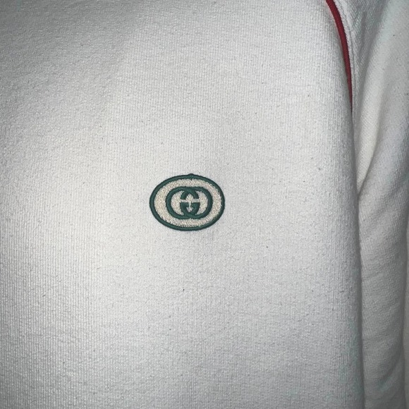 Gucci Jersey Zip-Up Sweatshirt Jacket With Green Red Web Stripe Large - Picture 6 of 16